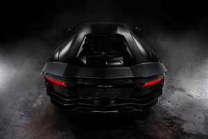 Black Lamborghini Aventador 8k (2560x1024) Resolution Wallpaper