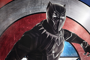 Black Panther 5k Civil War (1336x768) Resolution Wallpaper