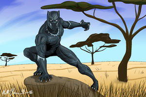 Black Panther 5K New Artwork (2560x1024) Resolution Wallpaper