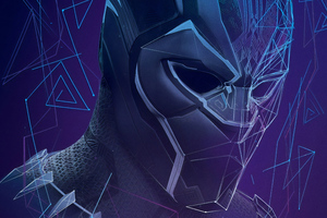 Black Panther Fractal Art 5k (2560x1024) Resolution Wallpaper