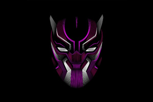 Black Panther Mask Minimalism 4k