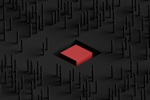 Black Red Square Inside Tunnel (3840x2400) Resolution Wallpaper