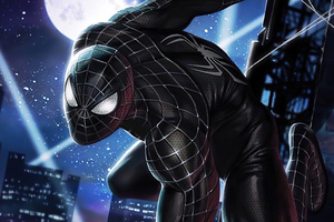 Black Spider Man 4k 2020 (1400x1050) Resolution Wallpaper