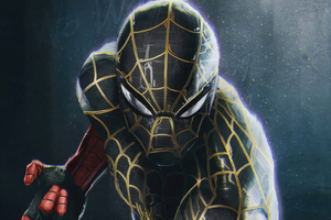 Black Spiderman No Way Home Suit Wallpaper