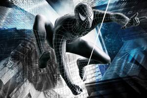 Black Spiderman Superhero (1600x900) Resolution Wallpaper
