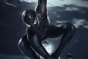 Black Suit Spiderman 4k (1600x900) Resolution Wallpaper