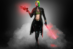 Black Widow Cyber Hunter 4k Wallpaper