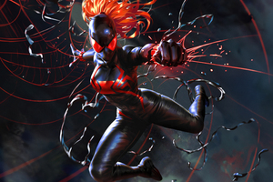 Black Widow Symbiote Spider (2932x2932) Resolution Wallpaper