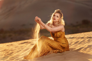 Blonde Girl Desert Photoshoot