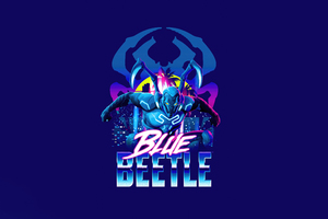 Blue Beetle Illustration 8k Wallpaper