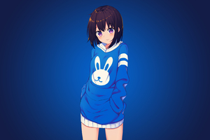 Blue Bunny Girl Anime 4k Wallpaper