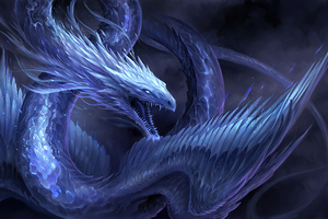 Blue Crystal Dragon 4k