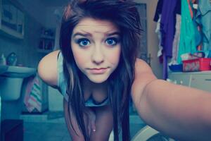 Blue Eyes Cute Teen Girl