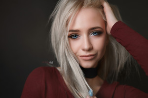 Blue Eyes Girl Portraits (2560x1080) Resolution Wallpaper