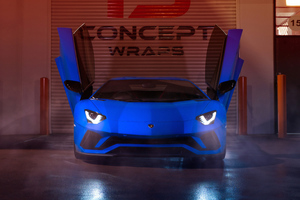 Blue Lamborghini Aventador 2019 4k (2048x1152) Resolution Wallpaper