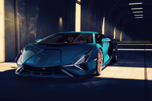 Blue Lamborghini Sian 4k (320x240) Resolution Wallpaper
