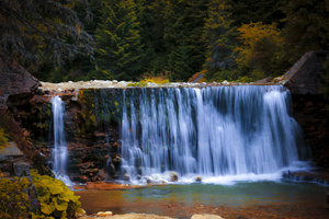 Blue Silk Waters In The Evergreen Valley (2560x1600) Resolution Wallpaper