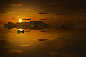 Boat Evening Lake Sunset Silhouette Reflection Sunset Wallpaper