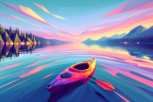 Boat Geometric Sunrise 4k (2560x1080) Resolution Wallpaper