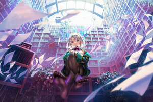 Books Colors Anime Girl