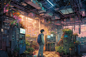 Boy In Nature X Sci Fi Realm Wallpaper