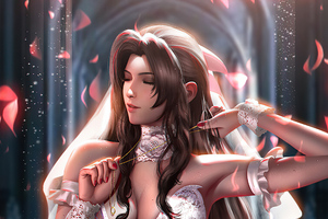 Bride Aerith Final Fantasy Artwork 4k