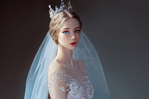 Bride Dressing Gown Digital Art (2560x1080) Resolution Wallpaper