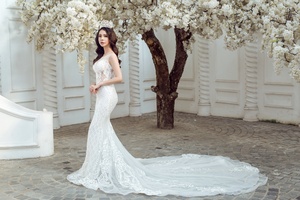 Bride Wedding Dress White Dress (1360x768) Resolution Wallpaper