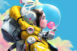 Bubblegum Space Girl 4k