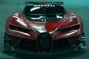 Bugatti 3D (1360x768) Resolution Wallpaper