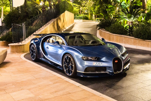 Bugatti Chiron In Parking Lot 4k (1366x768) Resolution Wallpaper