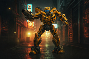 Bumblebee Guardian On Wheels (1366x768) Resolution Wallpaper