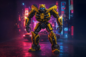 Bumblebee Turbocharged Hero (1366x768) Resolution Wallpaper