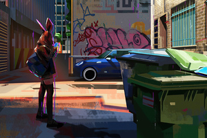 Bunny Girl In City 4k (1152x864) Resolution Wallpaper