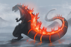 Burning Godzilla 4k (2560x1440) Resolution Wallpaper