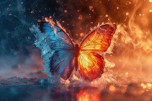 Butterfly Fire And Ice 4k (2560x1080) Resolution Wallpaper