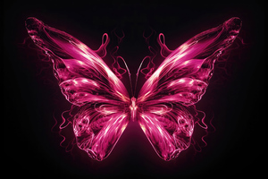 Butterfly Neon Pink 4k (2560x1080) Resolution Wallpaper