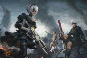 Call Of Duty Mobile X Nier Automata Game (2560x1080) Resolution Wallpaper
