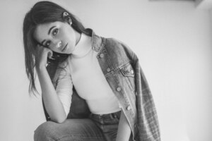 Camila Cabello Monochrome 5k (2560x1024) Resolution Wallpaper