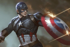 Captain America And Shield (1280x800) Resolution Wallpaper