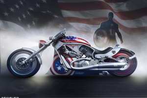 Captain America Bike (320x240) Resolution Wallpaper