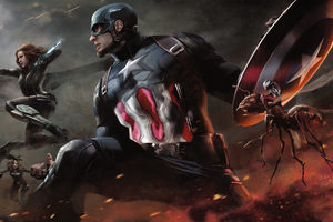 Captain America Black Widow Ant Man Artwork (2048x1152) Resolution Wallpaper