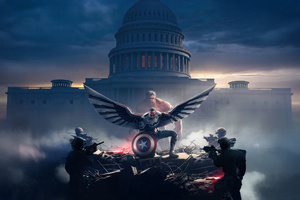 Captain America Brave New World At The White House Fall (2560x1600) Resolution Wallpaper