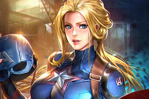 Captain America Girl 4k 2021 (1400x900) Resolution Wallpaper