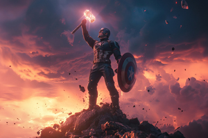 Captain America Icon Of Justice (2932x2932) Resolution Wallpaper