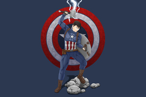 Captain America In Anime Style (3840x2160) Resolution Wallpaper