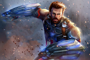 Captain America In Avengers Infinity War Artwork