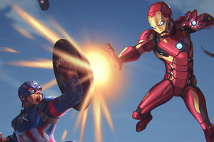 Captain America Iron Man 4k