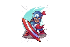 Captain America Minimalism 4k