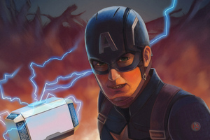 Captain America Mjolnir Art (1600x900) Resolution Wallpaper